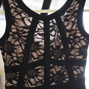 Black Lace Maxi Dress Womens Size 7/8 Morgan &Co